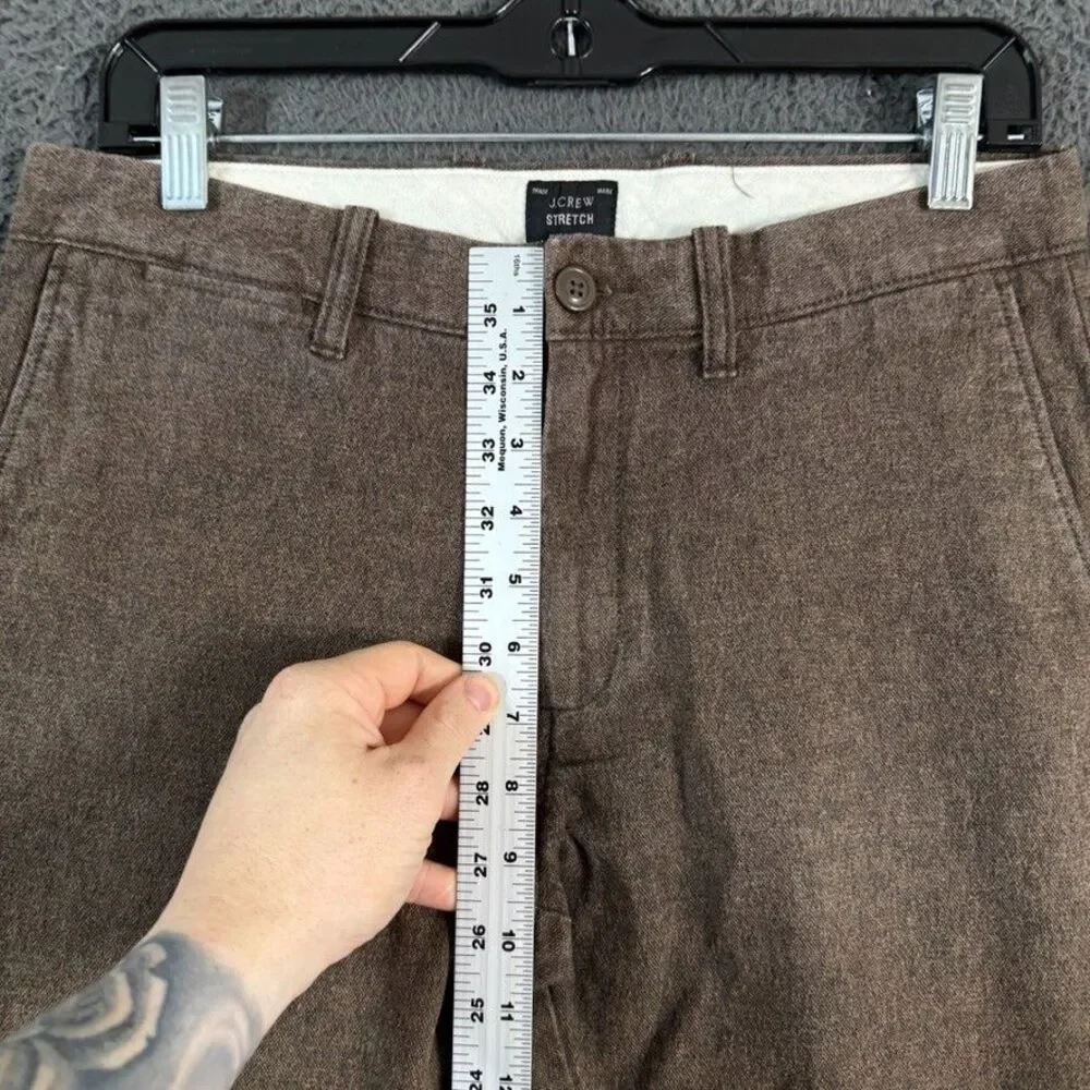 J Crew Pants Mens 30x32 Brown 484 Slim Fit Brushed Cotton Stretch Chino Preppy